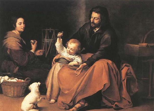 MURILLO, Bartolome Esteban The Holy Family with a Bird